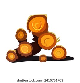 Fire element of colorful set. This colorful illustration showcases a stack of wood logs, perfect for adding a pop of color to your design. Vector illustration.