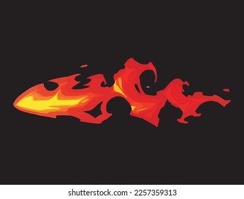 Fire Element flame effect vfx isolated vector illustration