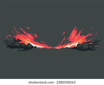 Fire Element flame effect vfx isolated vector illustration