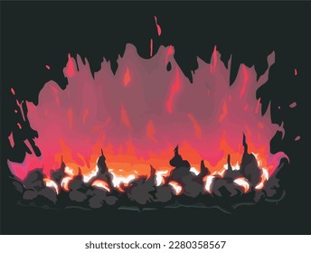 Fire Element flame effect vfx isolated vector illustration