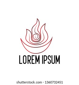fire element logo icon or symbol for new energy company