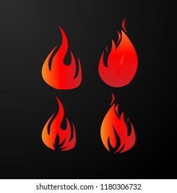 fire element logo set symbol, for business or energy industry
