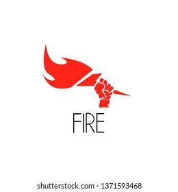 fire element, power of nature symbol, sign, logo or icon for environment energy