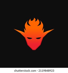 Fire Elf Head Editable Vector