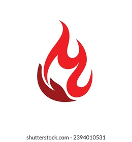 fire embers logo with hand concept