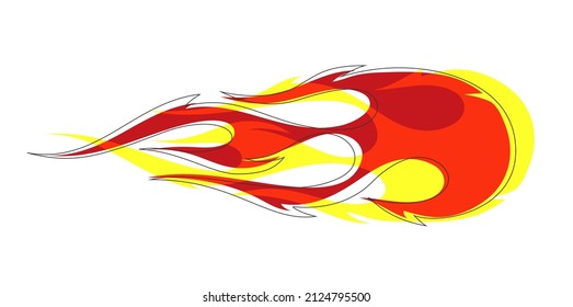 Fire emblem, old school flame shaped element, isolated vector illustration