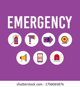 Fire emergency alarm web banner illustration vector