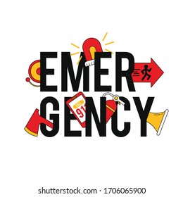 Fire emergency alarm web banner illustration vector