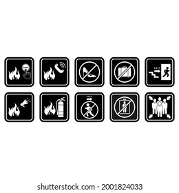 fire emergency evacuations ,procedure sign icon vector symbol
