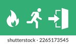 fire and Emergency exit icon, escape