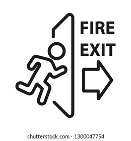 fire emergency exit. minimal thin line web icon. simple vector illustration outline. concept for infographic, website or app