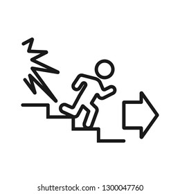 fire emergency exit. minimal thin line web icon. simple vector illustration outline. concept for infographic, website or app