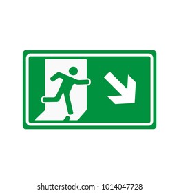 fire emergency exit sign icon vector