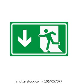 fire emergency exit sign icon vector