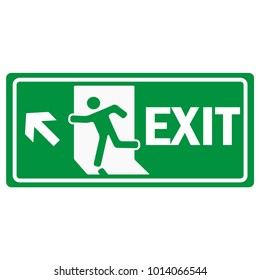 fire emergency exit sign icon vector