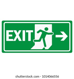 fire emergency exit sign icon vector