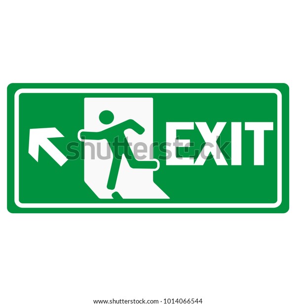 Fire Emergency Exit Sign Icon Vector Vector De Stock Libre De Regalías 1014066544 Shutterstock 0135