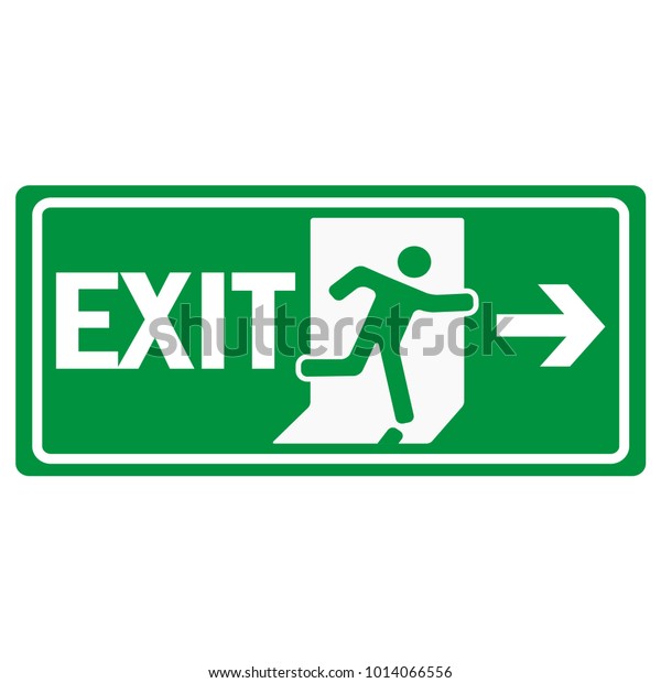 Fire Emergency Exit Sign Icon Vector Stock Vector (royalty Free 