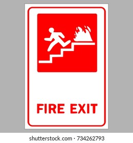 Fire Emergency Exit sign , Vector illustration, graphic eps 10