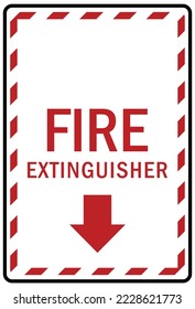 fire emergency fire extinguisher sign and label