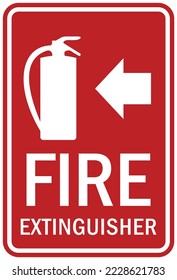 fire emergency fire extinguisher sign and label