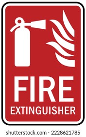 fire emergency fire extinguisher sign and label