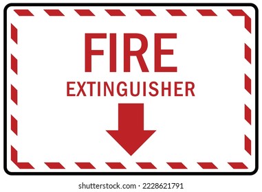 fire emergency fire extinguisher sign and label