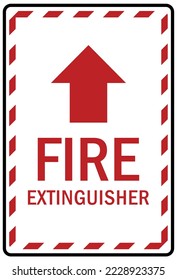 Fire emergency fire extinguisher sign and label