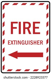 Fire emergency fire extinguisher sign and label