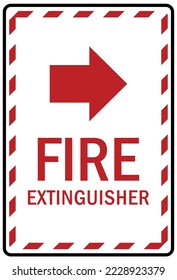 Fire emergency fire extinguisher sign and label