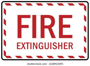 Fire emergency fire extinguisher sign and label