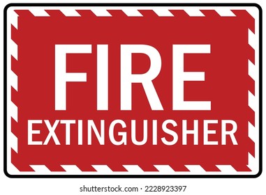 Fire emergency fire extinguisher sign and label