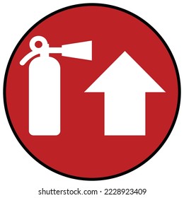 Fire emergency fire extinguisher sign and label