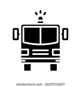 Fire emergency firetruck icon set. Black fire truck with ladder silhouette and line icon.	
