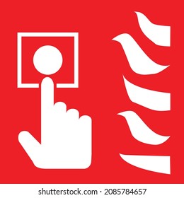 Fire emergency icon on white background. Fire safety sign. Fire alarm call point symbol. flat style.