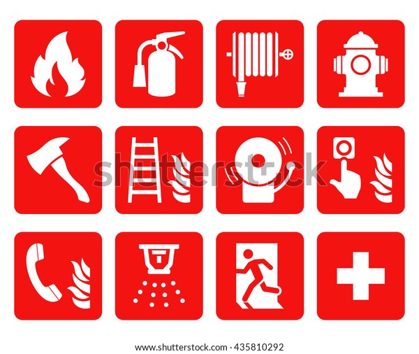 Fire emergency icons\
set