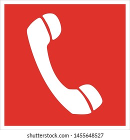 Fire Emergency Phone Vector Illustration Sign & Symbol.