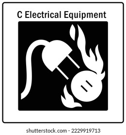 Señal de emergencia contra incendios Equipo eléctrico C