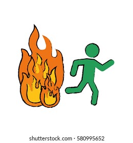 Fire emergency sign icon vector illustration graphic design