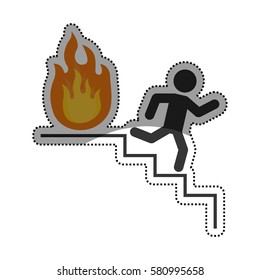 Fire emergency sign icon vector illustration graphic design