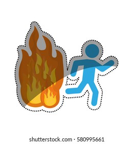 Fire emergency sign icon vector illustration graphic design