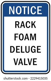 Fire emergency sign rack foam deluge valve