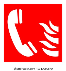 Fire Emergency Telephone Symbol Sign, Vector Illustration, Isolate On White Background Label. EPS10