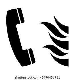 Fire Emergency Telephone. Vector Illustration Isolated on White Background.