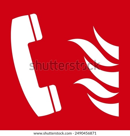 Fire emergency telephone. Vector Illustration.