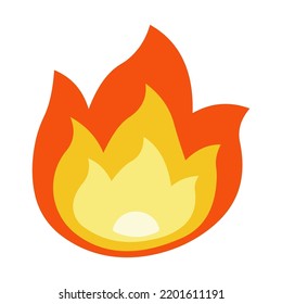 Fire emoji icon isolated flat illustration on white background