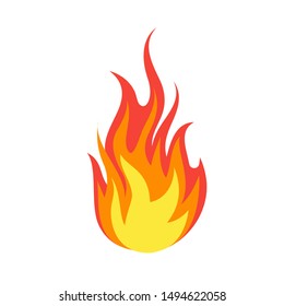 Fire emoji. Simple light creative dangerous energy flame burns fired symbol isolated vector burning dangers blazing sticker illustration