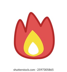 Fire Emoji Vector Cute Sticker