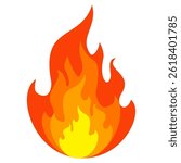 Fire emoji vector symbol sign in flat style. vector illustration of flame