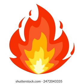 
Fire emoji vector symbol sign in flat style. vector illustration of flame.